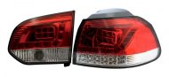 Zadní světla LED VW Golf VI 08 červená/chrom - LED blinkr