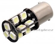 Žárovka 19 SMD LED 12V Ba15S s rezistorem CAN-BUS ready bílá