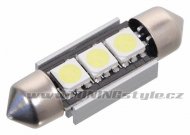 Žárovka 3 SMD LED 12V suf. SV8.5 36mm s rezistorem CAN-BUS ready bílá