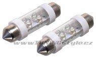 Žárovka 4LED 12V  suf. SV8.5 38mm bílá  2ks