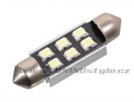 Žárovka 6 SMD LED 12V suf. SV8.5 38mm s rezistorem CAN-BUS bílá