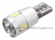 Žárovka 6 SMD LED 12V T10 s rezistorem CAN-BUS ready bílá