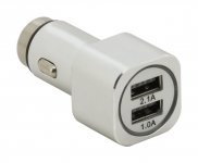 Zástrčka 2xUSB 5V (1,0+2,1A) 12/24V METAL